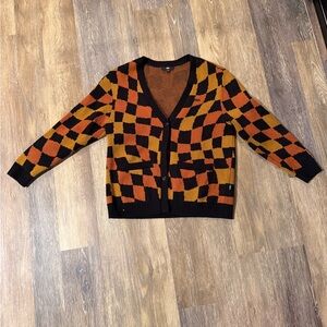 Vans Checkered Black and Orange Women’s Sweater